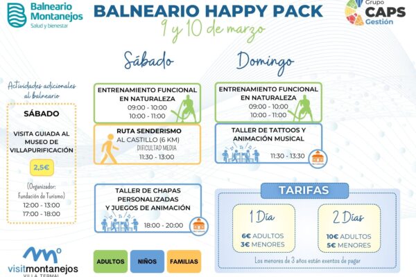 Balneario de Montanejos Happy Pack 9 y 10 Marzo